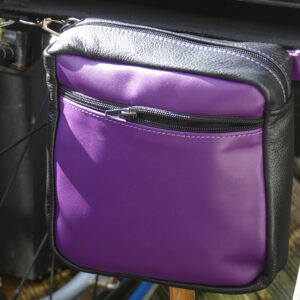 Leather Under Seat Bag Purple / Black
