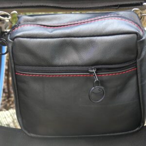Leather Under Seat Bag Black/Red