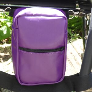 Purple Leather Wheelchair Bag (Under Seat)