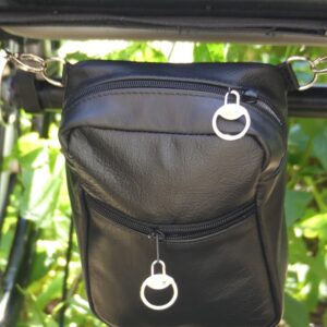 Black Leather Wheelchair Bag (Under Seat)