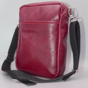 Under Seat Leather Wheelchair Bag in Deep Red