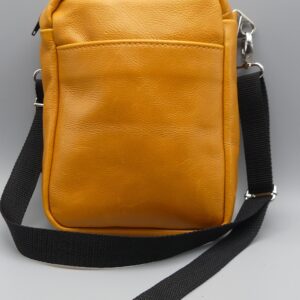 Under Seat Leather Wheelchair Bag in Deep Yellow