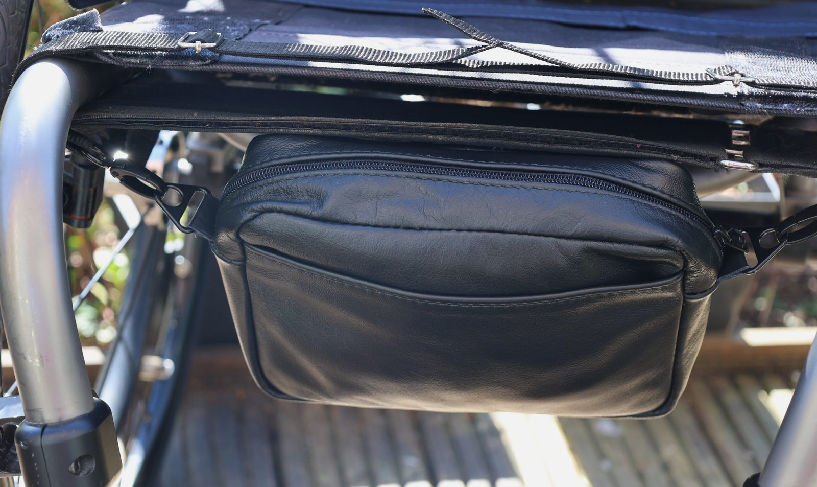 Black Leather Wheelchair Bag (Under-seat) - Image 2